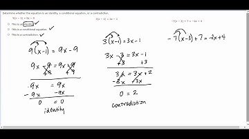 Linear equation - identity, contradiction, and conditional equation