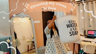 CLEANING MY ROOM AT 2AM | it's your sign to clean your room 😂 | P Vlog |