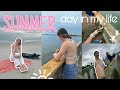 Spend a SUMMER day with me || surfing, sunrise, fishing, working