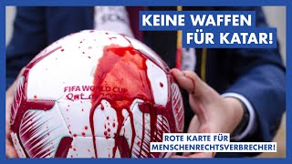 Keine Waffen Für Menschenrechtsbrecher - Aktion Vor Der Botschaft Von Katar In Berlin