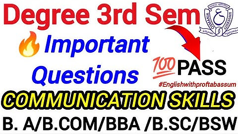 💥 OU Degree 3rd Sem 💯 COMMUNICATION SKILLS 2025 Important Questions 🚀 Must Watch Students!🎓#3rdsem  