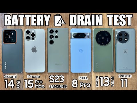 Xiaomi 14 Pro vs iPhone 15 Pro Max / Samsung S23 Ultra / Pixel 8 Pro / OnePlus - BATTERY DRAIN TEST!