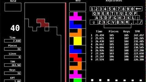 25.459s - Tetris 40 Line Sprint (1 Key Finesse)
