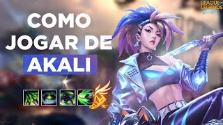 TUTORIAL DE COMO JOGAR DE AKALI NO WILD RIFT  * BUILDS* *RUNAS* *COMBOS* *POSICIONAMENTO*