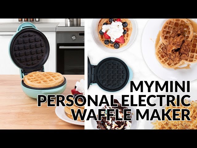 Nostalgia MWF5AQ MyMini Personal Electric Waffle Maker - Aqua, Digital  Control, Mini Size, Quick & Easy On-The-Go Meals