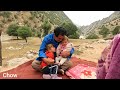 In the mountains life of a widow woman and her children with their grandfather