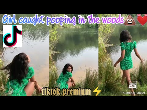 Hot girl caught pooping in the woods