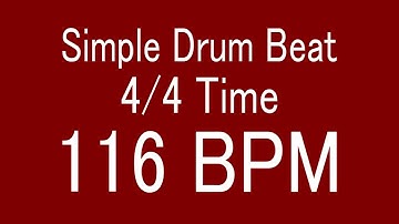 116 BPM 4/4 TIME SIMPLE STRAIGHT DRUM BEAT FOR TRAINING MUSICAL INSTRUMENT / 楽器練習用ドラム