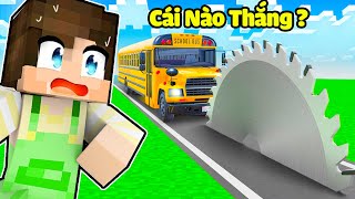 Xe bus vs Máy cưa khổng lồ trong Minecraft