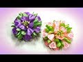 Цветы из лент, канзаши / diy satin ribbon flower, kanzashi