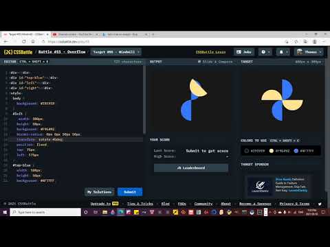 CSS Battle #11 Overflow Target #55 (Windmill)
