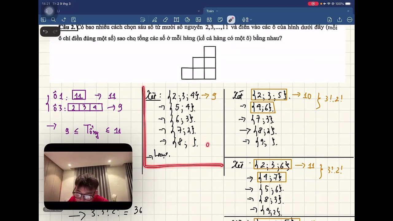 SỞ THÁI NGUYÊN - Có bao nhiêu cách chọn sáu số từ mười số nguyên 2,3,..,11 và điền vào các ô của