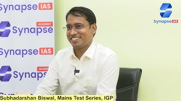 Rank - 245 - Subhadarshan Biswal - @Synapse_IAS  Mains Test Series and Interview Guidance Program