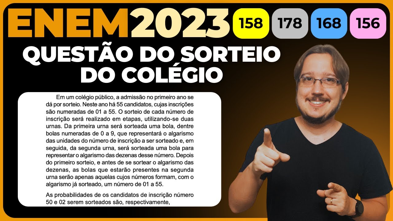 ENEM 2023 || Probabilidade || Em um colégio público, a admissão no ...