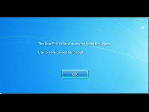 حل مشكل User profile service failed the logon  User profile cannot be loaded