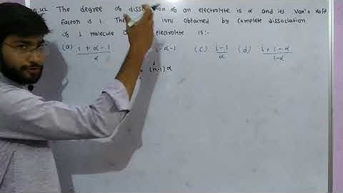 The degree of dissociation of an electrolytes is alpha and it
