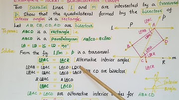 Example 4-Quadrilaterals-Ncert-Two parallel lines l and m are intersected by a transversal p -Class9
