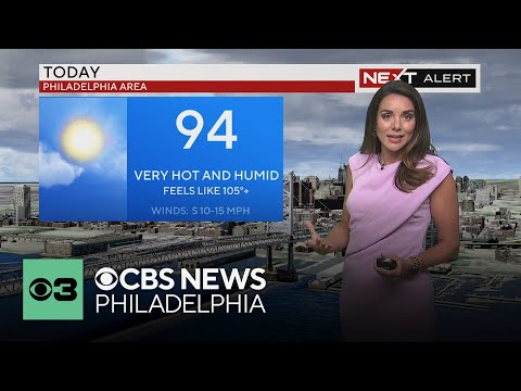 Extremely hot weather in Philadelphia Wednesday, feels-like temps could reach 108