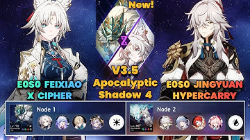 E0S0 Feixiao x Cipher & E0S0 Jingyuan Hypercarry | NEW Apocalyptic Shadow | 3 Stars | V3.5 | HSR|