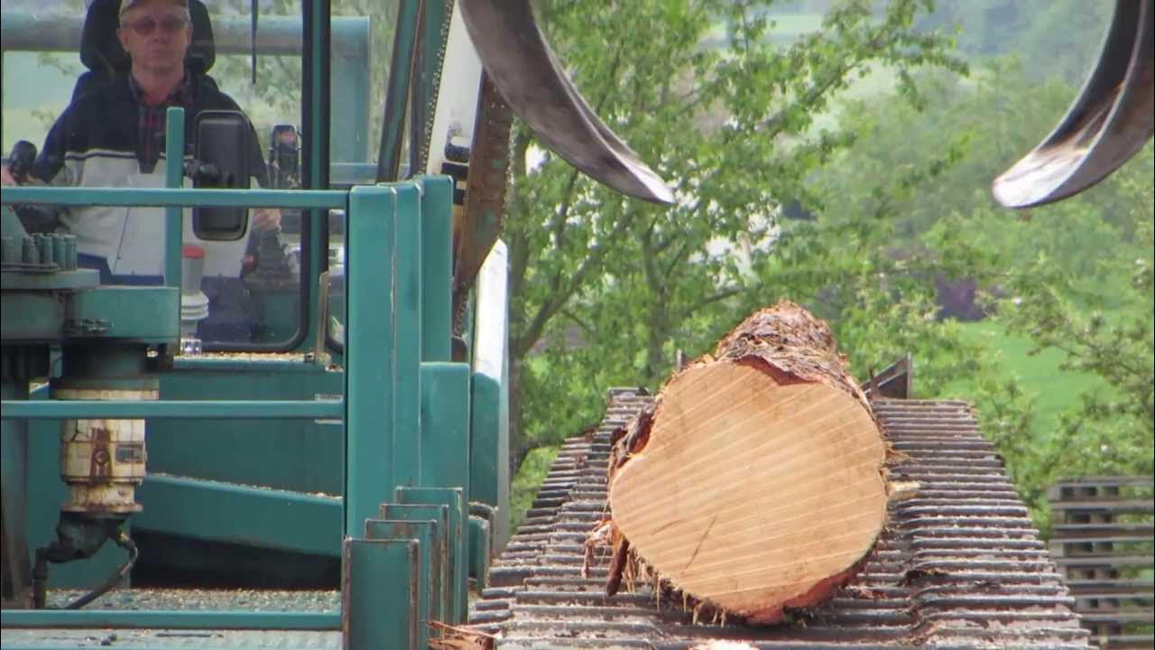Телега для сортировки и кряжевки бревен Baljer Zembrod - YouTube