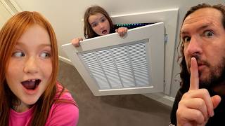 Hidden Vent SECRET ROOM for Niko's 8th Birthday!! Spy Base inside our House & present hide n seek