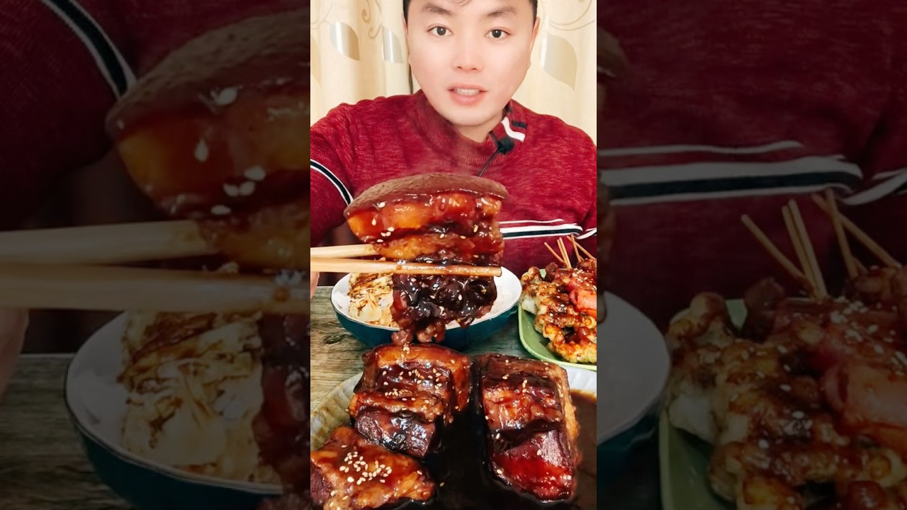 Special hot, sweet and spicy pork #food #mukbang #eating #porkchilly #asmr #eat