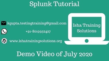 Splunk Demo Session 4th July 2020. Pls call / whatsapp us on +91-8019952427 to enroll