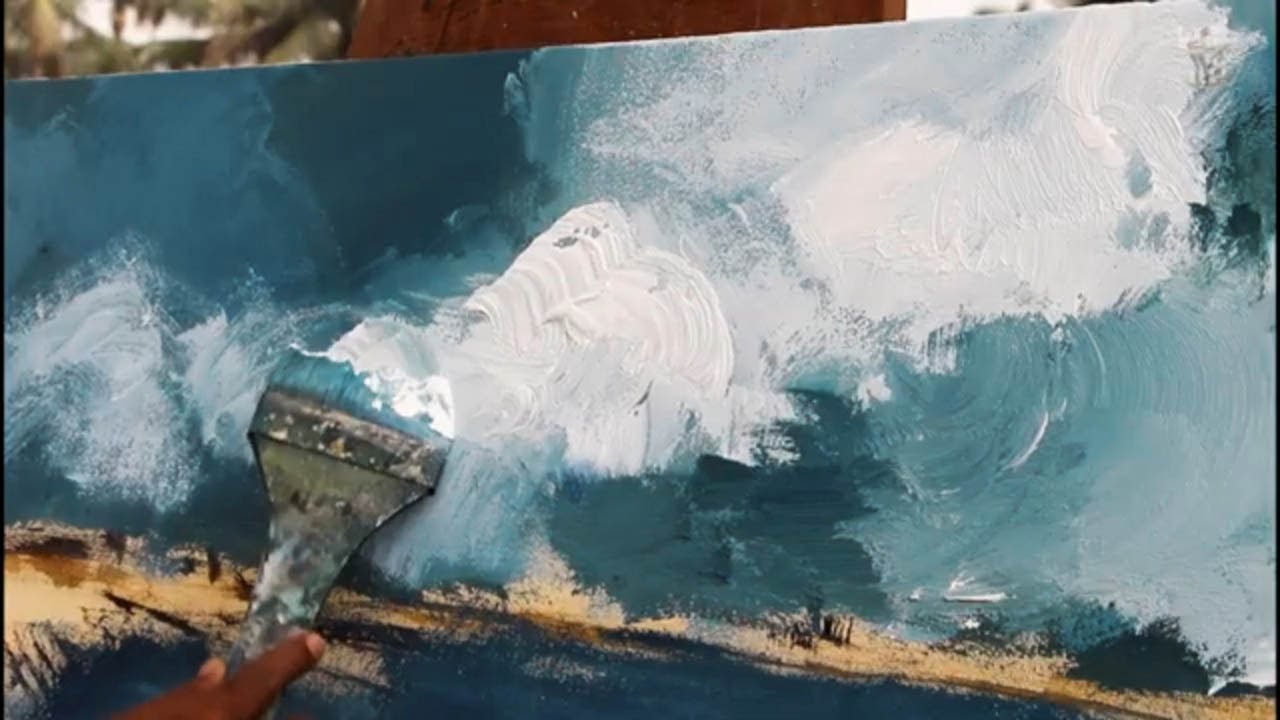How to Paint clouds Acrylic  | Acrylic on Canvas Landscape Painting Tutorial | Shahanoor Mamun