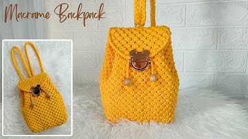 Easy Macrame Bucket Backpack Tutorial ||  Macrame T-shirt Yarn Bag for Beginners