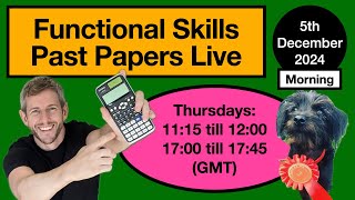 LEVEL 2 Functional Skills Maths Past Paper NON CALCULATOR: Edexcel: Live