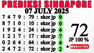 PREDIKSI SGP 07 JULI 2025 | BOCORAN TOGELL SINGAPORE HARI INI | RUMUS SGP JITU HARI INI
