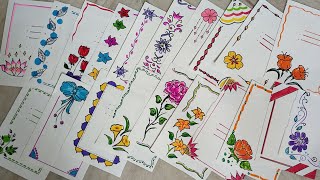 50 BEAUTIFUL BORDER LINE DESIGNS /PROJECT WORK DESIGNS/FRONT PAGE DESIGNS#drawing #art #assignment