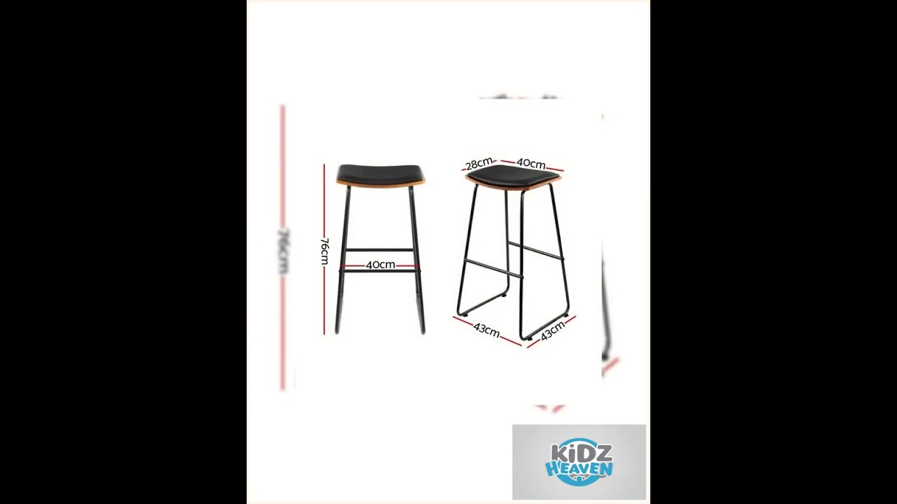 Artiss Bar Stools Kitchen Counter Stools Metal Chairs x2