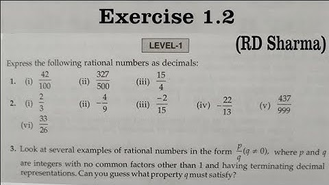 RD Sharma Class 9 Solutions Chapter 1 Number System (Ex 1.2 ) Exercise 1.2 Q1 to Q3