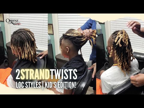 Two Strand Twist Half-Up Style on Colored Locs | Kid's Edition