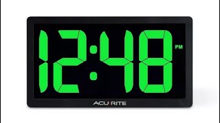 🕧📝#Review-Acurite 10 Inch LED Digital Clock-Green-#Model 75111M-(No Alarm)