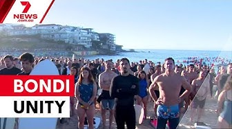 Thumbnail for Bondi Beach giant human chain honours Bondi terror attack victims | 7NEWS
