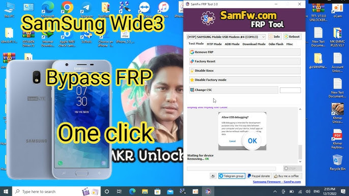 Arafatshopunlocker - SamFw FRP Tool 3.0 - Remove Samsung FRP one click  Remove FRP with one click Connect the phone to the PC, and install the  Samsung driver if you have not