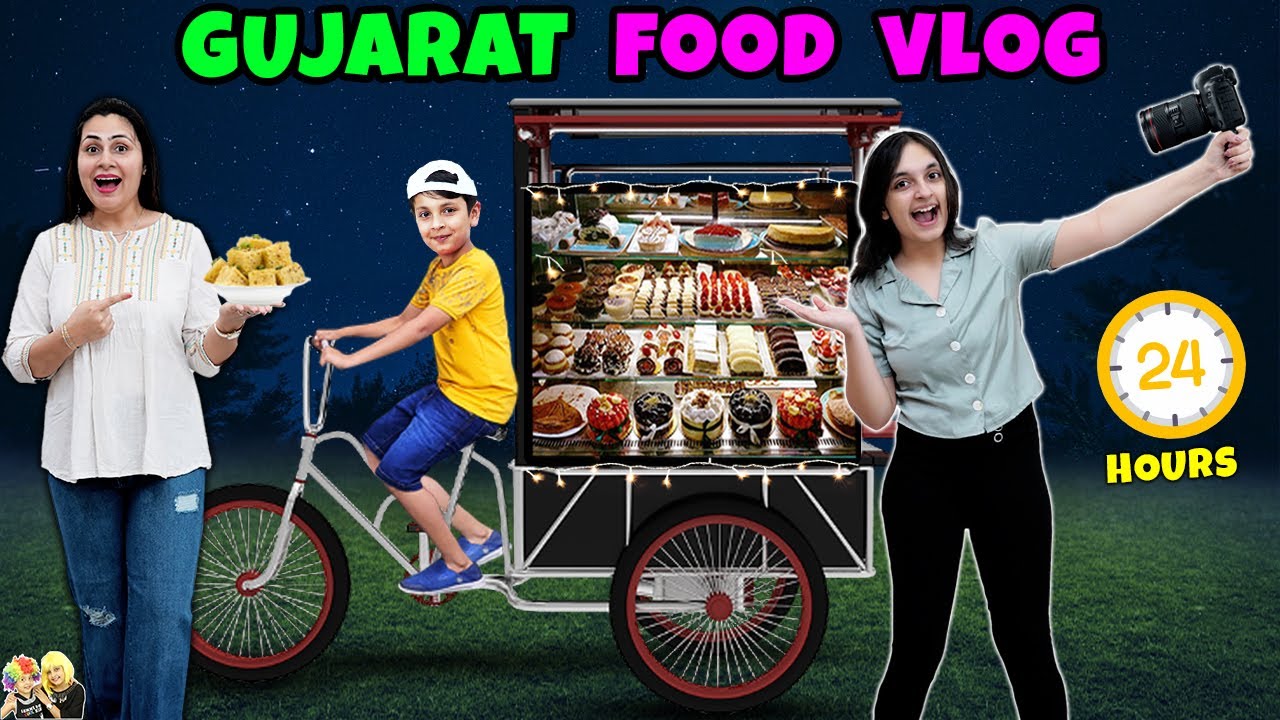 GUJARAT FOOD VLOG | Food vloggers for 24 Hours | Family Travel Vlog | Aayu and Pihu Show