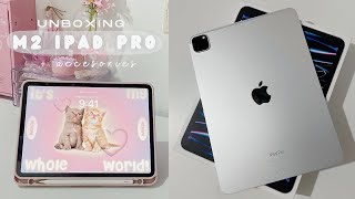 iPad Pro 2022 unboxing + apple pencil 2nd gen | accessories + setup 🌷🪐