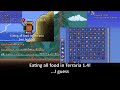 Eating all food in Terraria 1.4, in 16 minutes, I guess (Terraria 1.4 Food explained)
