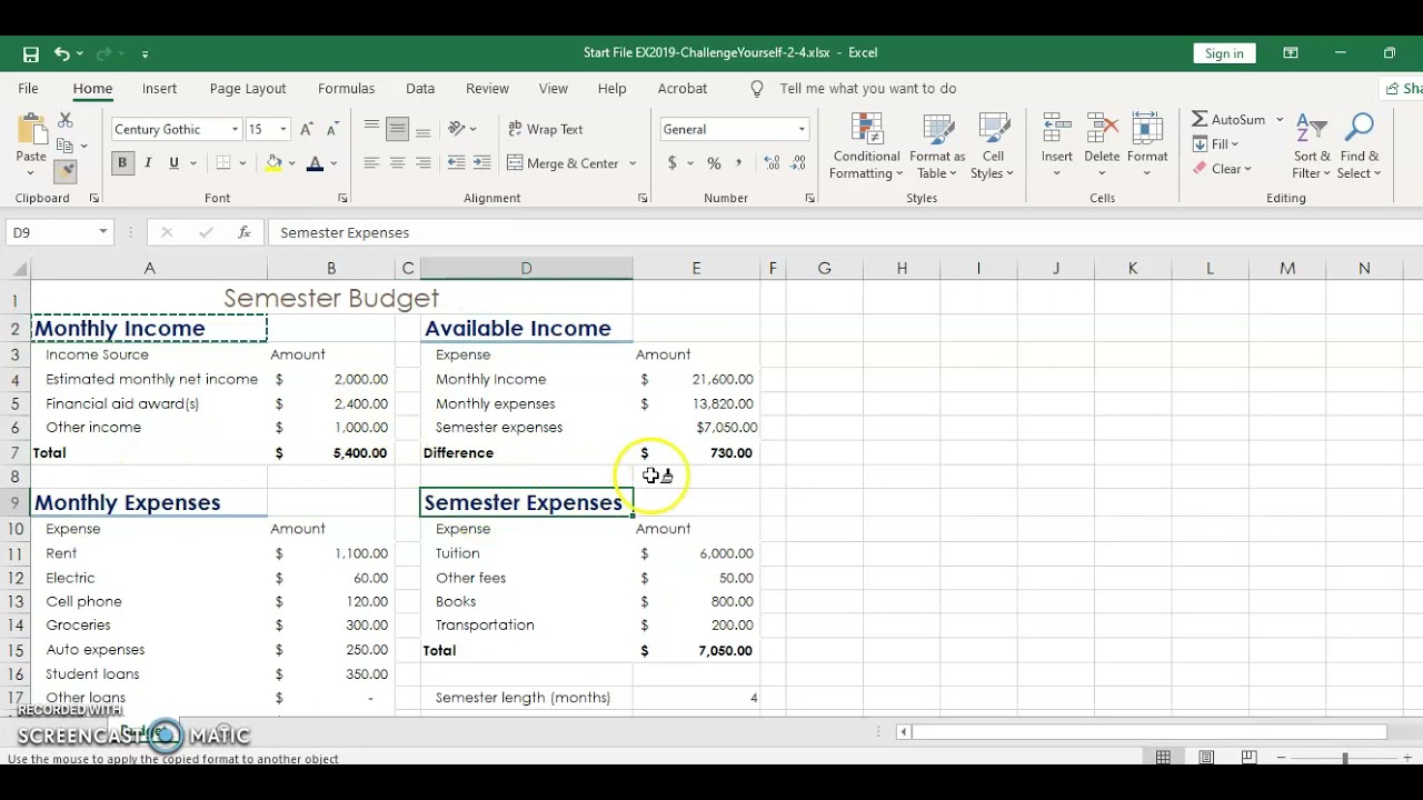 Excel Chapter 2 Format Painter YouTube Excel chapter 2 format painter youtube