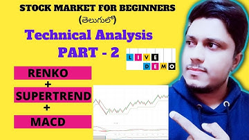 RENKO + SUPERTREND + MACD Chart Analysis || Technical Analysis PART - 2 ||  BEGINNERS (తెలుగులో)