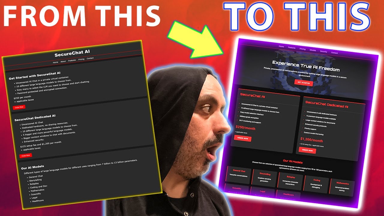 DeepSeek V3.1 Transforms Basic Website Mockups into Stunning Designs