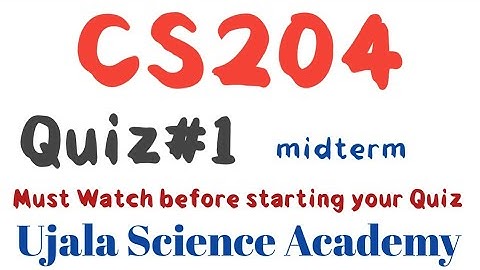 CS204 Quiz#1 Spring 2022||Ujala Science Academy||