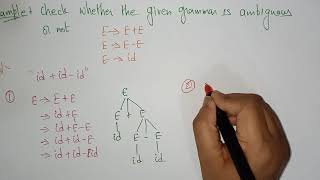Ambiguity in grammar | Example -2 | TOC | Lec-61 | Bhanu Priya