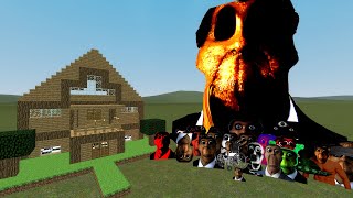 Obunga Family Vs Minecraft Houses In Garry's Mod