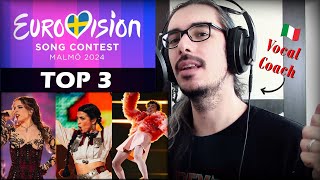 My TOP 3 of EUROVISION 2024 \/\/ Reaction \& Analysis by Vocal Coach