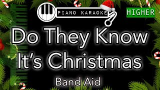 Video thumbnail of "Do They Know It’s Christmas? (HIGHER +3) - Band Aid - Piano Karaoke Instrumental"