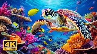 1 HOURS of 4K Underwater Wonders - Relaxing Music - Coral Reefs \& Colorful Sea Life in UHD